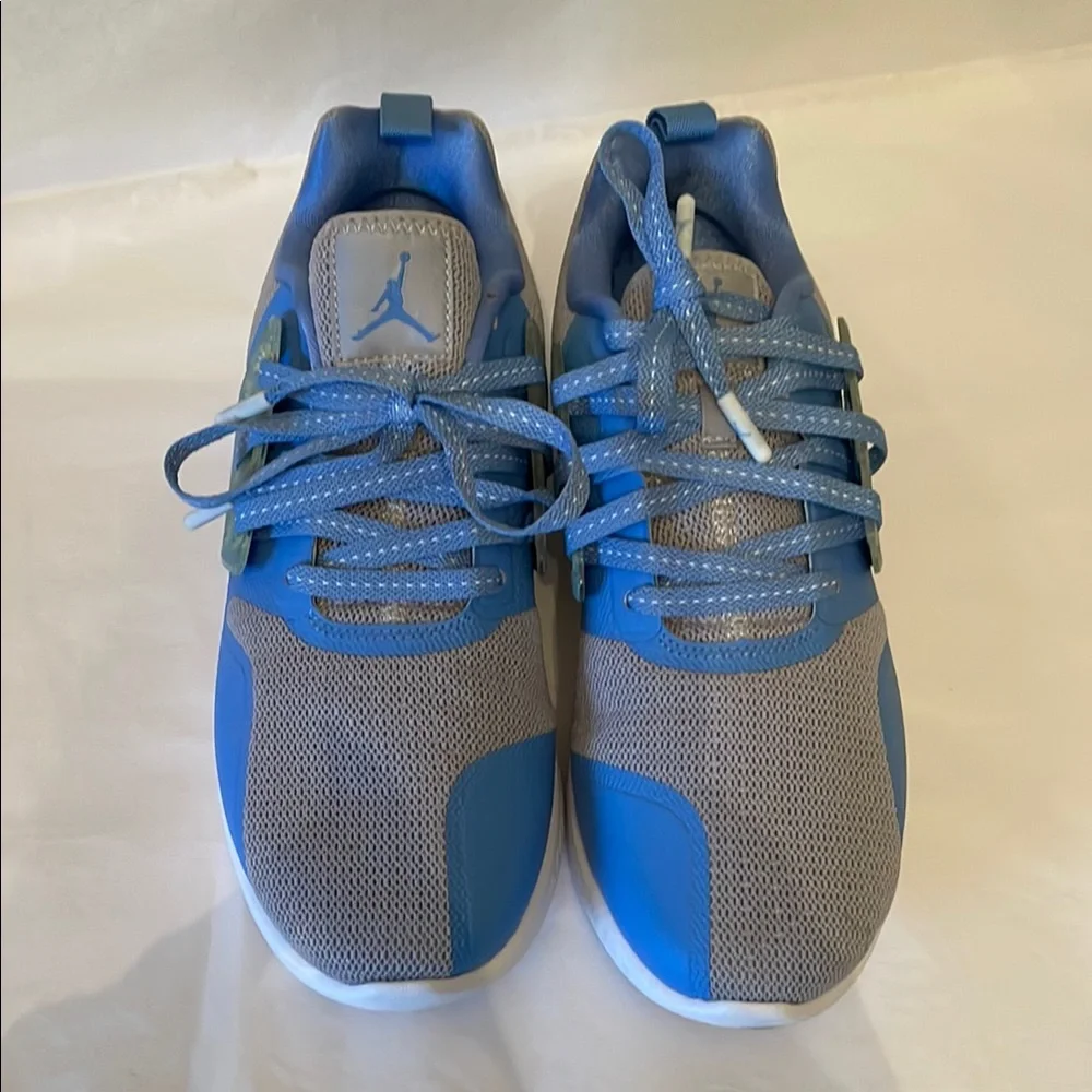 Jordan Blue and Gray Athletic Shoes with Streamlined Design